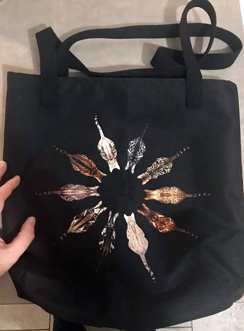 tote bag with bengal cats